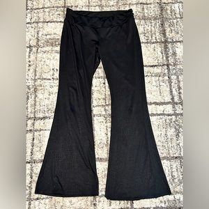 Black flared leggings